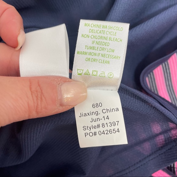 Lilly Pulitzer Brielle Hotty Pink Ottoman Stripe Stretch Fit Flare Dress Size M - Picture 10 of 10